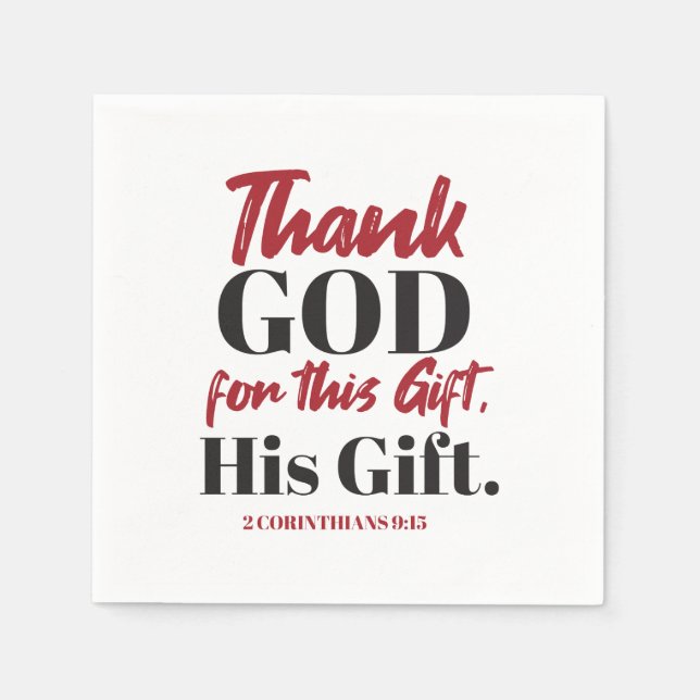 2 Corinthians 9:15 bible verse design I Napkin (Front)