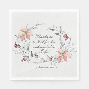 2 Corinthians 9:15 Thanks be to God Christmas Napkin