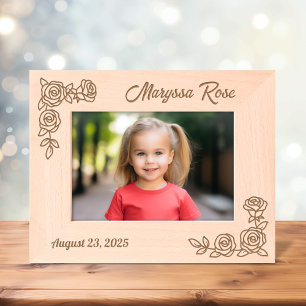 2 Corner Roses Custom Text 7x5 Etched Frames