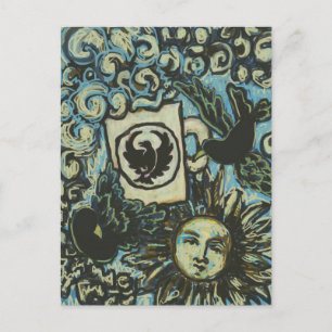 2 Crows and a Sun, Postcard Art for Crowfoot