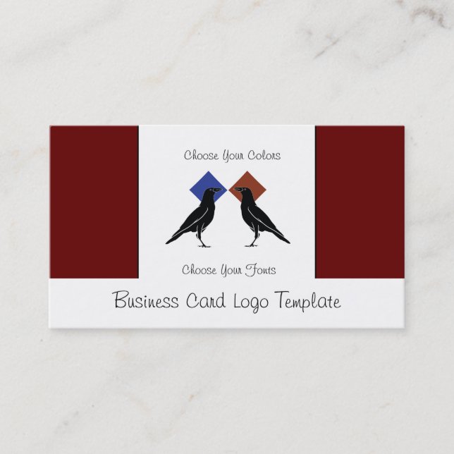 2 Crows or Ravens Logo Business Card (Front)