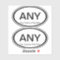 2 Cusomizable Oval Euro Auto Stickers