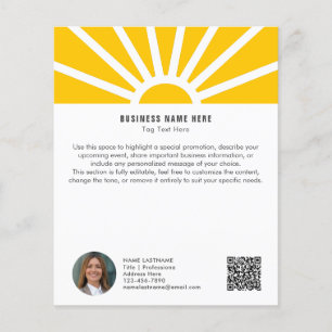 2   Custom Photo QR Modern Yellow Sunrise Business Flyer