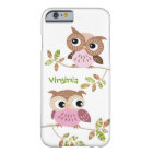 2 Cute Owls on Colourful Branches iPhone 6 case