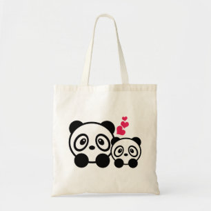 2 Cute Pandas Tote Bag