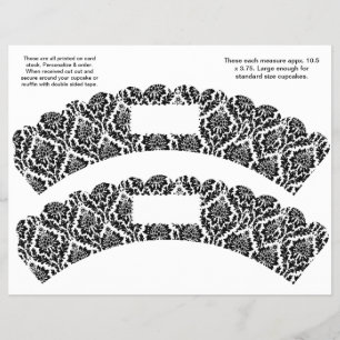 2 Damask design Custom Cupcake Wrappers
