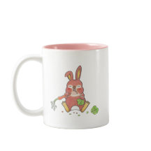2 designs Cute hungry & sleepy baby bunny Mug 
