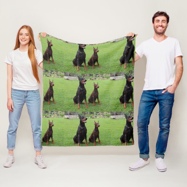 2 dobies fleece blanket (In Situ)