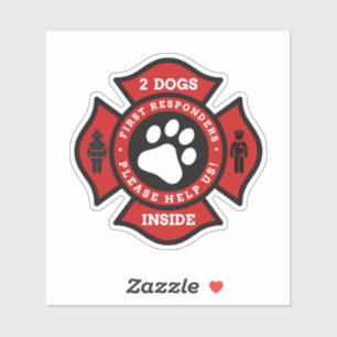 2 Dogs Inside Pet Alert For Fire Department 