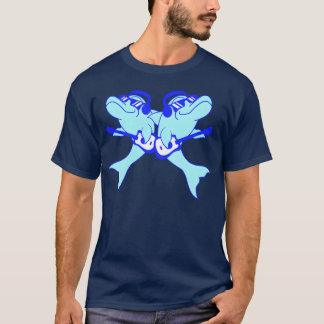 2 Dolphinswo Friends Playing Guitar Bandeam friend T-Shirt