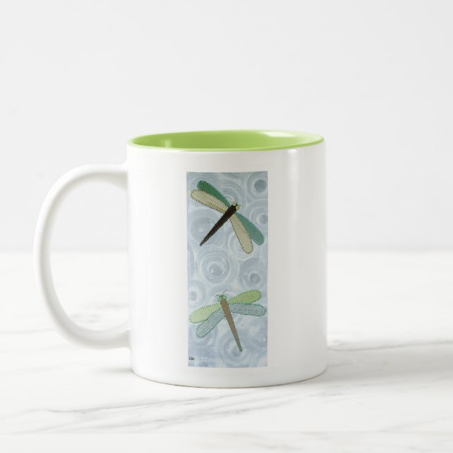 2 Dragonflies #1 Two-Tone Coffee Mug (Left)