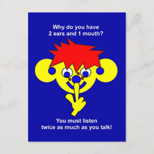 2 ears 1 mouth postcard