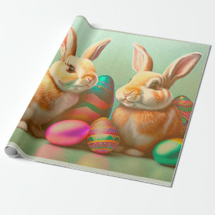2 Easter Bunny And Eggs Collection Wrapping Paper
