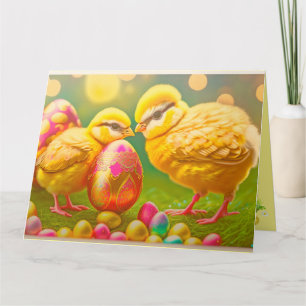 2 Easter Chicken And Eggs Collection Card