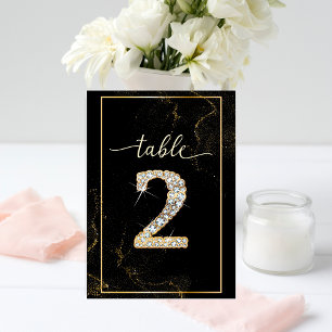 2 Elegant Diamond Printable Table Numbers