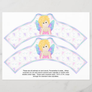 2 Fairy Birthday Personalise Cupcake Wrappers