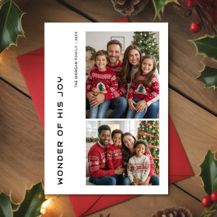 2 family photo love Christmas greeting Card