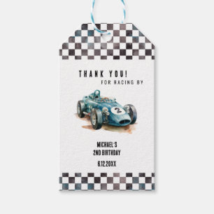 2 fast birthday Race Car Gift Tags