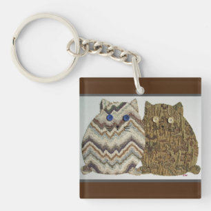 2 Fat Cats #1 Key Ring