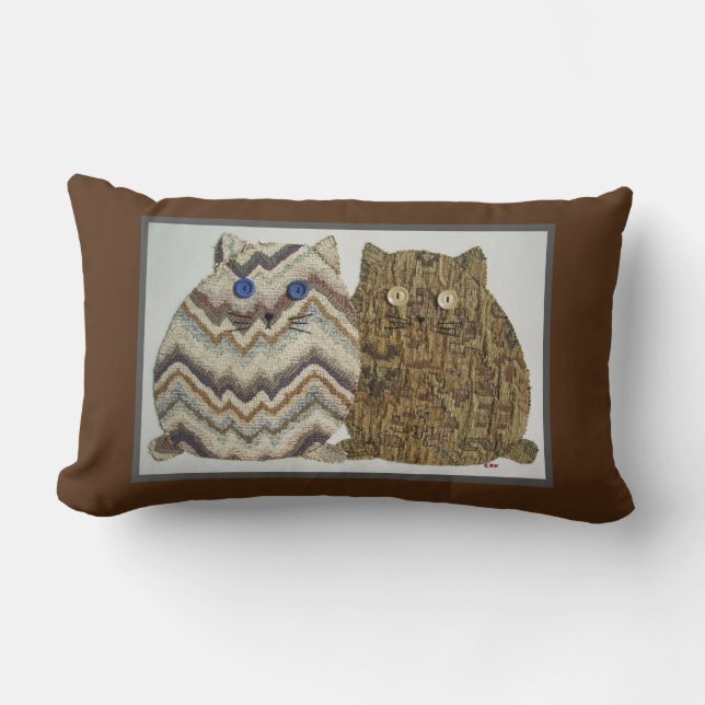 2 Fat Cats #1 Lumbar Cushion (Front)