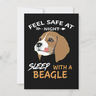 2 Feel Safe At Night Sleep With A Beagle Invitation