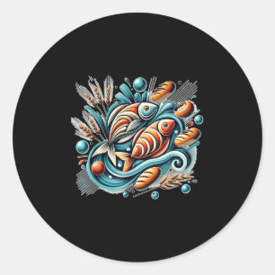 2 Fish, 5 Loaves, 5000 - A Miracle Against All Odd Classic Round Sticker