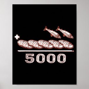 2 Fishes 5 Breads Jesus Feeds The 5000 Christian B Poster