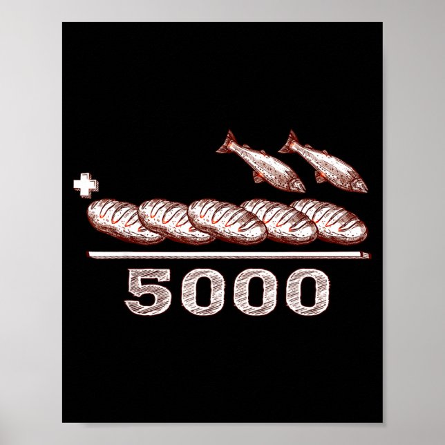 2 Fishes 5 Breads Jesus Feeds The 5000 Christian B Poster (Front)