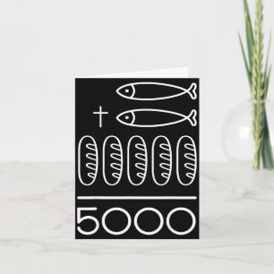 2 fishes 5 breads jesus feeds the 5000 christian card