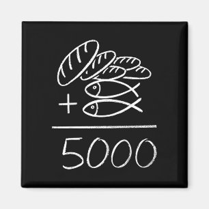 2 fishes 5 breads jesus feeds the 5000 christian magnet