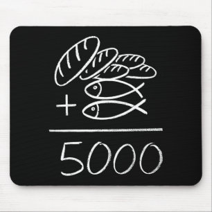2 fishes 5 breads jesus feeds the 5000 christian mouse pad