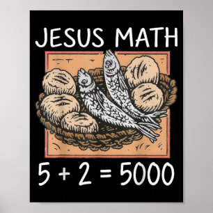 2 Fishes 5 Breads Jesus Feeds The 5000 Christian Poster