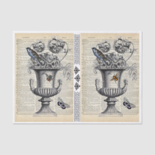2 Floral Urns on one sheet Decoupage Tissue Paper