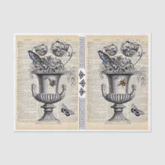 2 Floral Urns on one sheet Decoupage Tissue Paper