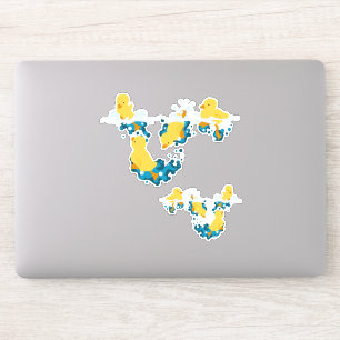 2-for-1 Swimming Ducklings Vinyl Sticker Set