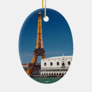 2 for 1 Venice and Paris - Mixed up World Ceramic Tree Decoration