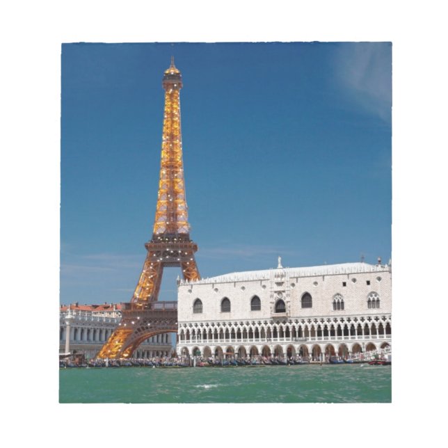 2 for 1 Venice and Paris - Mixed up World Notepad (Front)