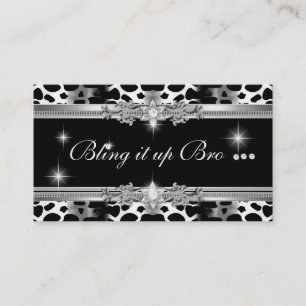2 For Lisa Bling Black Elegant Business Card