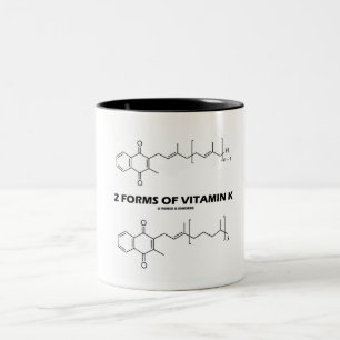 2 Forms Of Vitamin K (Chemical Molecules) Two-Tone Coffee Mug