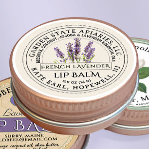 2" French Lavender Beeswax Lip Balm Label