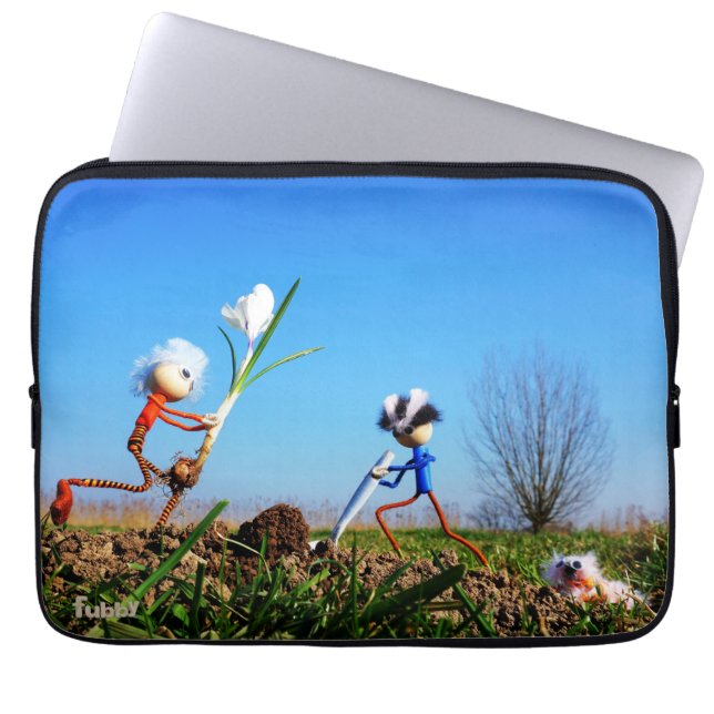 2 Fubby's planting a sphere of crockery. Laptop Sleeve (Front)