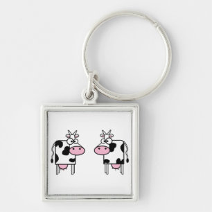 2 funny cows key ring