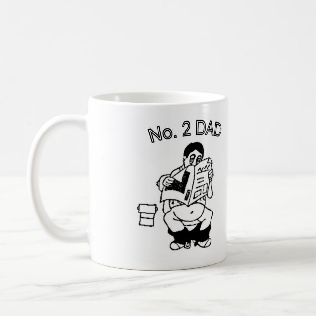 #2 Funny Dad (on pot) Coffee Mug (Left)