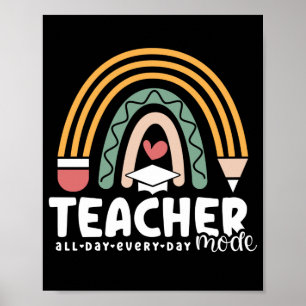 2- Funny Teacher Mode Teaching Gift for Teacher Poster