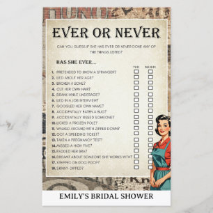 2 Games - 1950's Housewife Bridal Shower Games