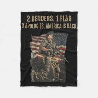 2 Genders 1 Flags O Apologies America Is Back  Fleece Blanket
