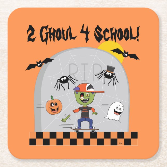 2 Ghoul 4 School Boy Square Paper Coaster (Front)