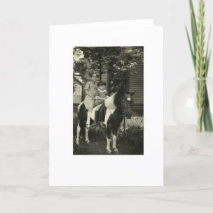 2 GIRLS AND A HORSE GREETING CARD