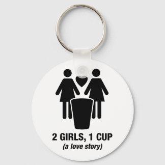 2 girls one cup - 2girls1cup - funny tee key ring