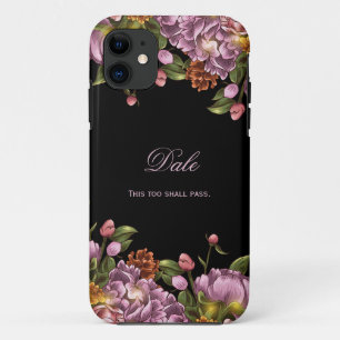 #2 Girly Personalised Pink Peony Floral iPhone 11 Case